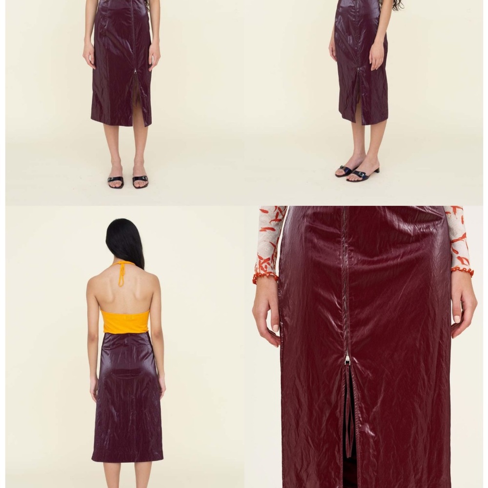 NOMIA Shiny Tech Pencil Skirt